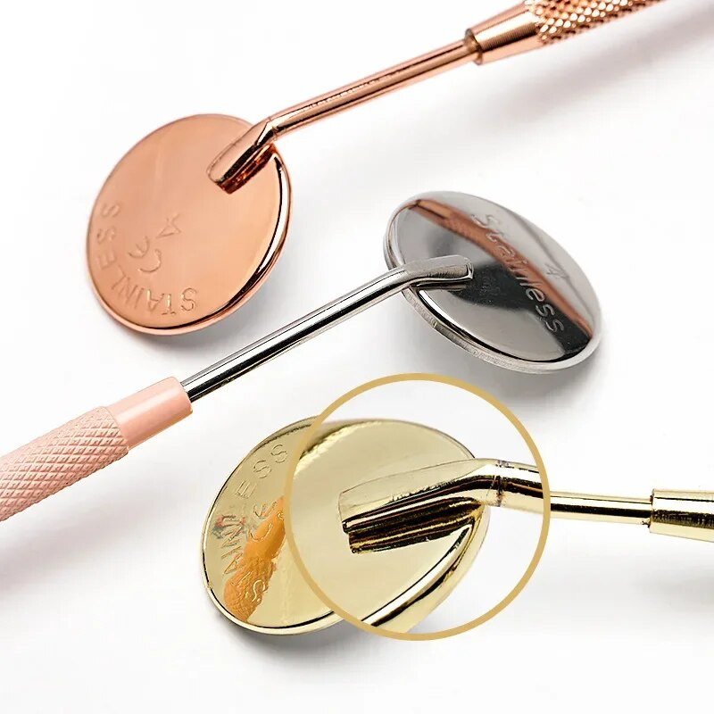 Višenamjensko ogledalo za nadogradnju trepavica za provjeru od nehrđajućeg čelika Ogledalo za povećanje trepavica s dugom ručkom Ljepota Šminka