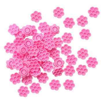OKAYLASH Най-новите 100 бр./компл. Бебешки розов държач за лепило за мигли Присаждане на удължаване на мигли Лепило за цветя Уплътнение за палети Чаша за забавяне