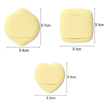 3PCS Мини размер Сърцевиден Finger Puff Set Makeup Sponge Face Concealer Foundation Detail Puff Cosmetic Cushion Puff MakeupTool