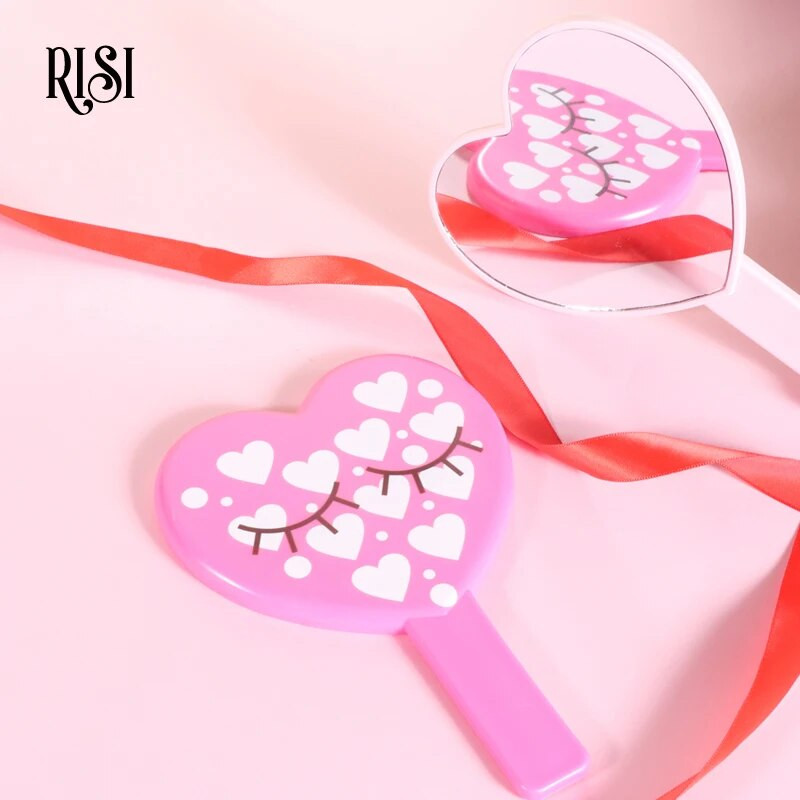 RISI Heart Shape Big Size Mirror Eyelash Extension Makeup Mirror Lash Mirror Eyelashes Extension Beauty Makeup Tools