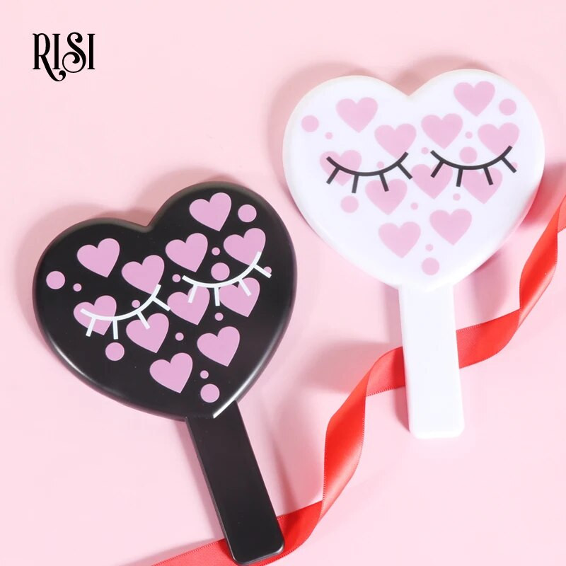 RISI Heart Shape Big Size Mirror Eyelash Extension Makeup Mirror Lash Mirror Eyelashes Extension Beauty Makeup Tools