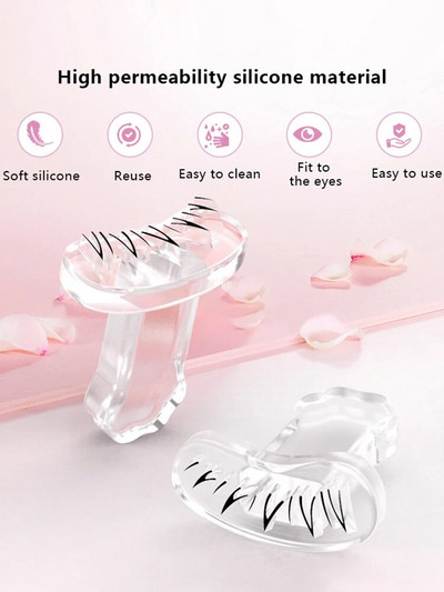 1 par silikonskih štambilja za trepavice Diy Ekstenzije za donje trepavice Alat za početničko šminkanje očiju Praktičan Prirodno Lako za umjetne trepavice