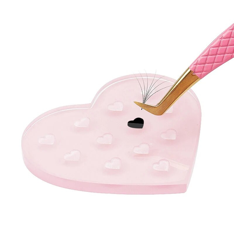 1 kom Heart Staklena brtva Stalak za umjetne trepavice Jastučić za držač ljepila Ljepilo za proširenje trepavica Pasta za ljepilo Jastučić za šminkanje