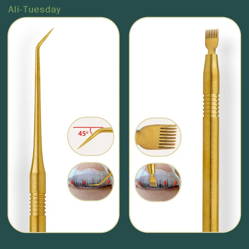 1 kom. Aplikator za podizanje trepavica od nehrđajućeg čelika Štapić za trajnu trepavica s češljem za trepavice za povećanje volumena trajne za podizanje trepavica