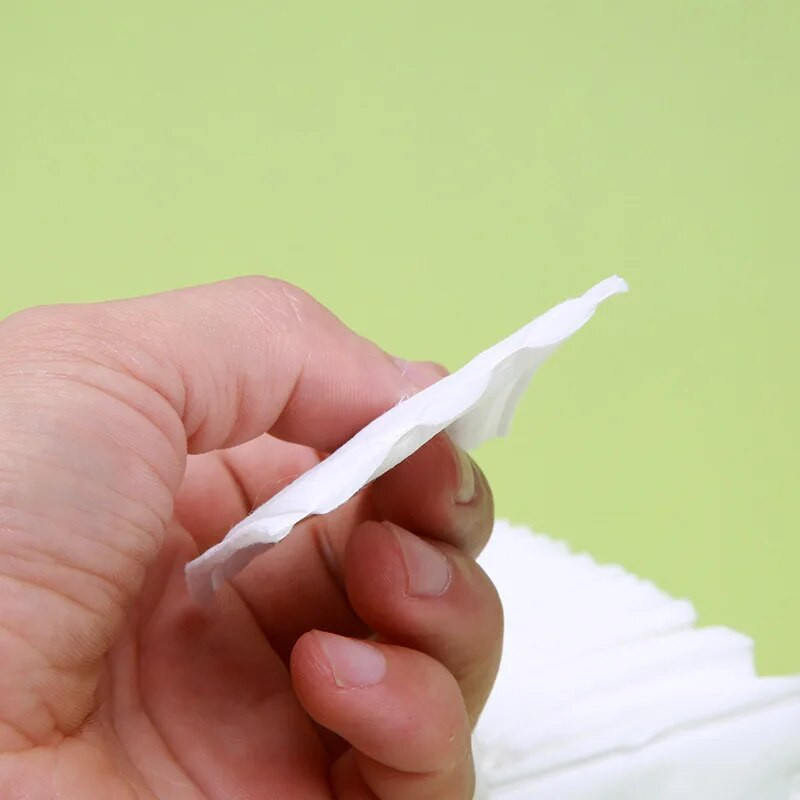 100 komada 3 sloja pamučnih jastučića za šminku s dvije strane Zapečaćeni pamučni puf Nail Art putni paket Kozmetika Uklonite pamučne jastučiće