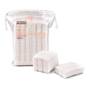 100 τμχ 3 στρώματα Μακιγιάζ διπλής όψης Βαμβακερά μαξιλάρια σφραγισμένα Cotton Puff Nail Art Travel Package Cosmetic Remove Cotton Pads With Bag