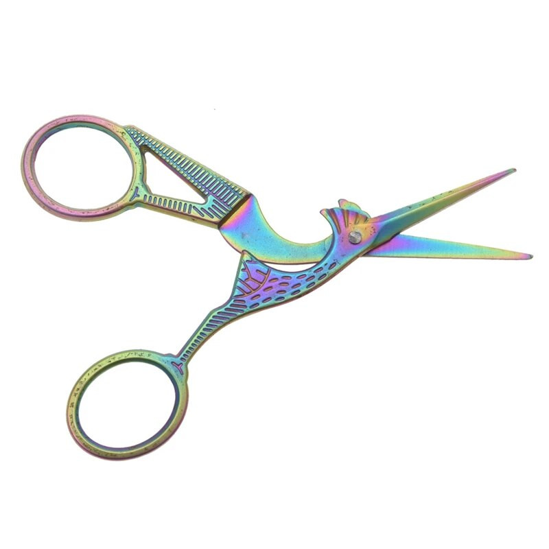 Retro ždral, usta, roda, škare, ptica, križni vez, antikne, vintage šivaće škare, konci za pecanje, rezač pređe, alati za škare