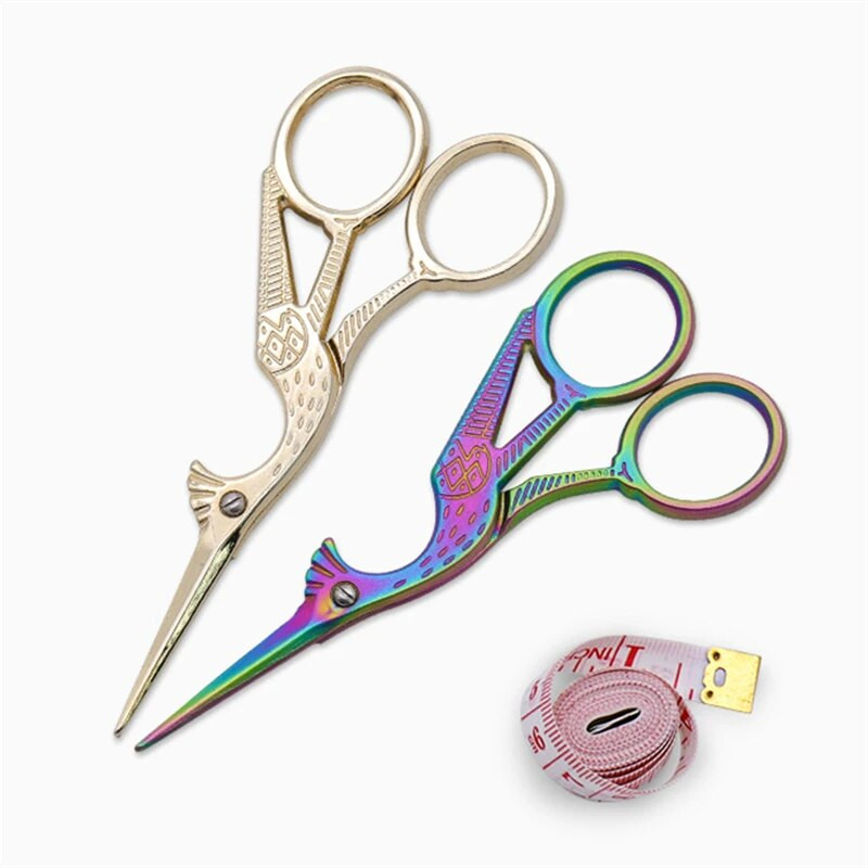 Retro ždral, usta, roda, škare, ptica, križni vez, antikne, vintage šivaće škare, konci za pecanje, rezač pređe, alati za škare