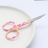 EasyNail 1 buc suprafață flori roz Cap drept Cuticulă profesională Manichiură Pedichiură Unghii Foarfece pentru sprâncene