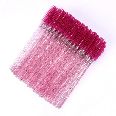 50PCS Crystal Stick Perii pentru gene Extensii pentru gene Rechizite Perie de machiaj Baghete de rimel de unică folosință Aplicator Lash Scrub