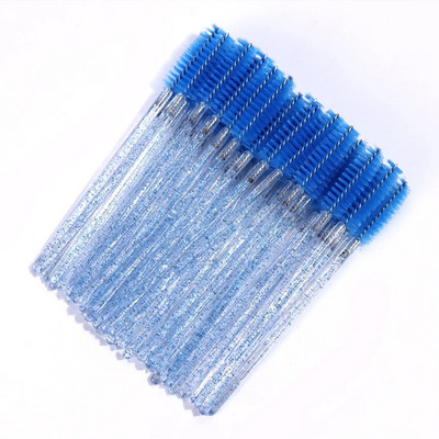 50PCS Crystal Stick Perii pentru gene Extensii pentru gene Rechizite Perie de machiaj Baghete de rimel de unică folosință Aplicator Lash Scrub