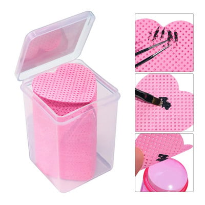 200pcs/Box Heart Shaped Cleaning Cotton Pads Eyelash Extension Glue Remover Nail Wipes Makeup Tool