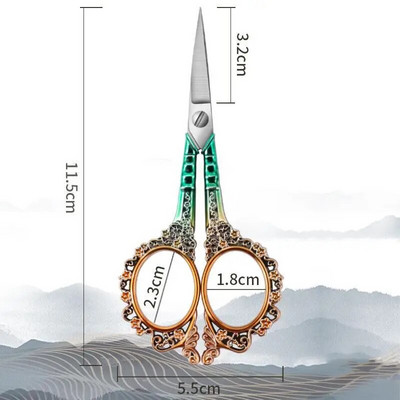 Gradijent zelene škare za šivanje od nehrđajućeg čelika Konac po mjeri Tkanina za vezenje Škare za kućanski šivaći pribor