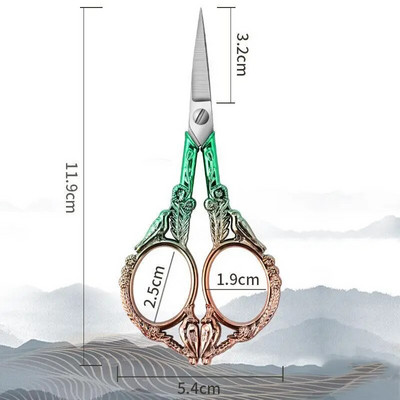 Gradijent zelene škare za šivanje od nehrđajućeg čelika Konac po mjeri Tkanina za vezenje Škare za kućanski šivaći pribor