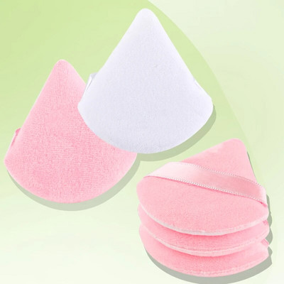 2 τμχ Νέα Triangle Powder Puff Mini Face Makeup Sponge Cosmetics Πούδρα προσώπου από μαλακό βαμβάκι Puff Washable Velvet Makeup Puff Tools