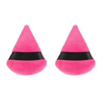 2db New Triangle Púder Puff Mini Arc Smink Szivacs Kozmetika Puha Pamut Arc Púder Puff Mosható Bársony Smink Puff Eszközök