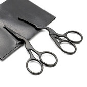 Черни ножици за коса в носа Кръгла глава от неръждаема стомана Тример за красота Тримери за коса в носа Преносими ергономични инструменти за подстригване на косми в носа