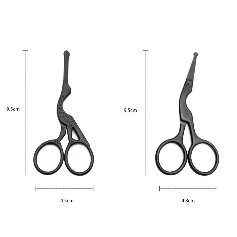 Черни ножици за коса в носа Кръгла глава от неръждаема стомана Тример за красота Тримери за коса в носа Преносими ергономични инструменти за подстригване на косми в носа