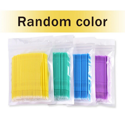 100 бр./чанта Микрочетка за еднократна употреба Удължаване на мигли Индивидуален тампон за премахване на мигли Микрочетка за инструменти за удължаване на мигли