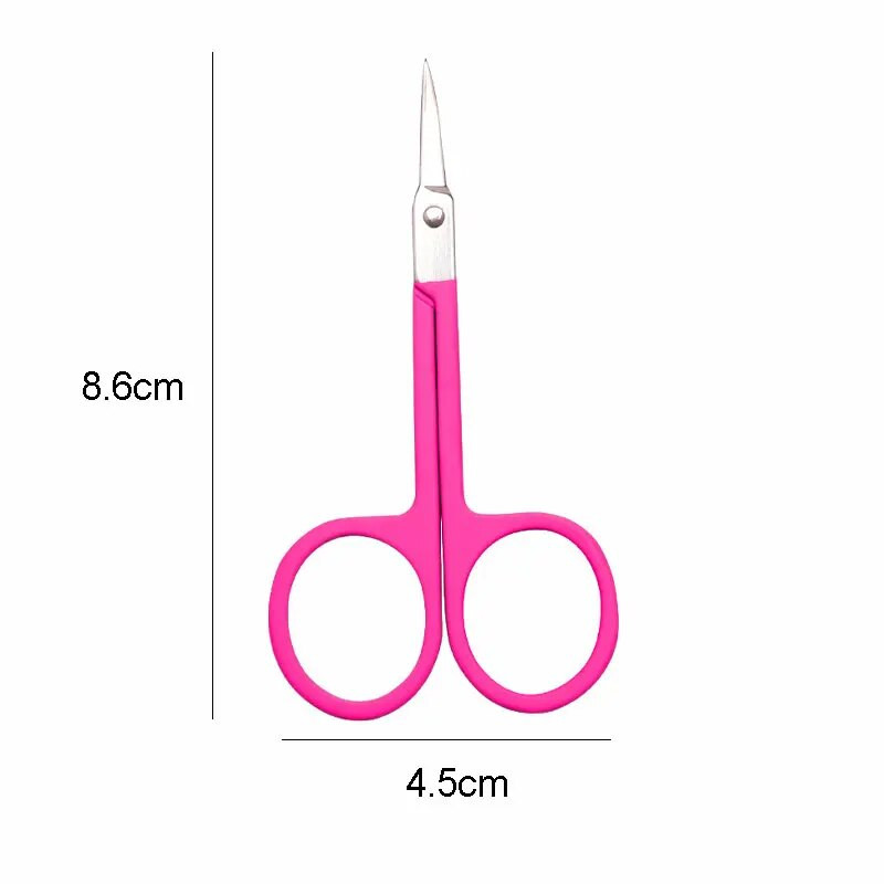 Ножици за красота Неръждаема стомана Вежди Нос Мигли Кутикула Ножици Извити педикюр Маникюр Тример Грим Инструмент за нокти