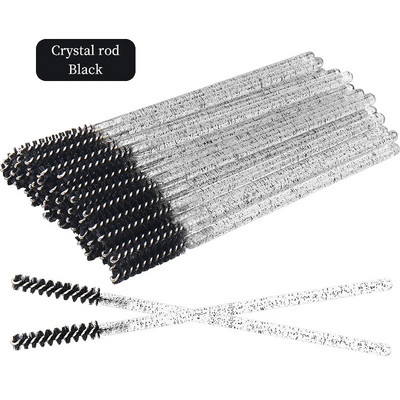 50db eldobható szempilla kefe Crystal szemöldök smink MicroBrush gyémánt nyél szempillaspirál pálca applikátor szempilla hosszabbító eszköz