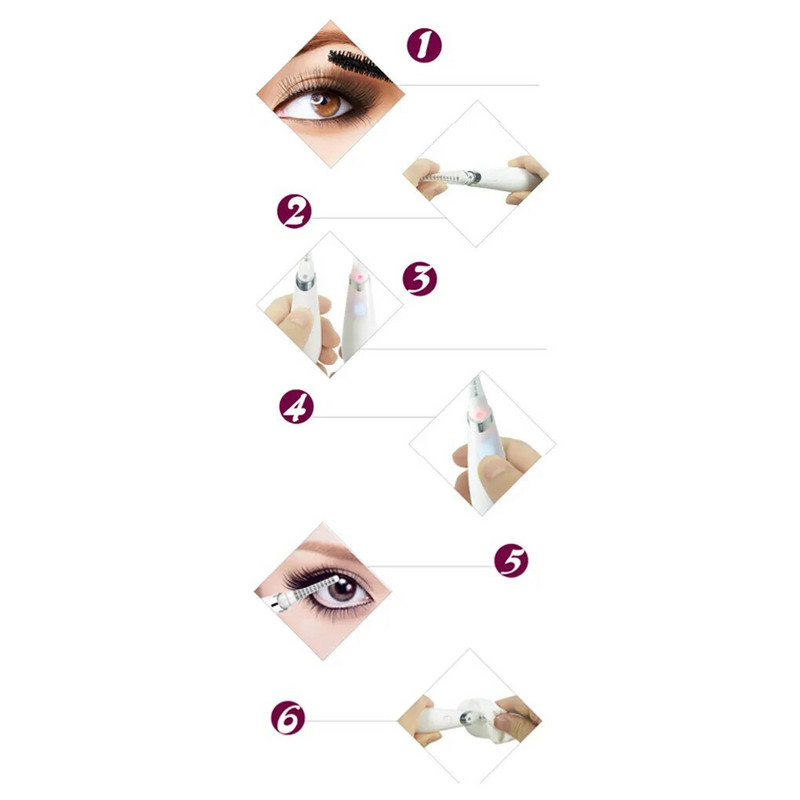 Електрическа нагреваема въртяща се извивачка за мигли USB акумулаторна дълготрайна извивка на миглите Инструменти за четка за грим