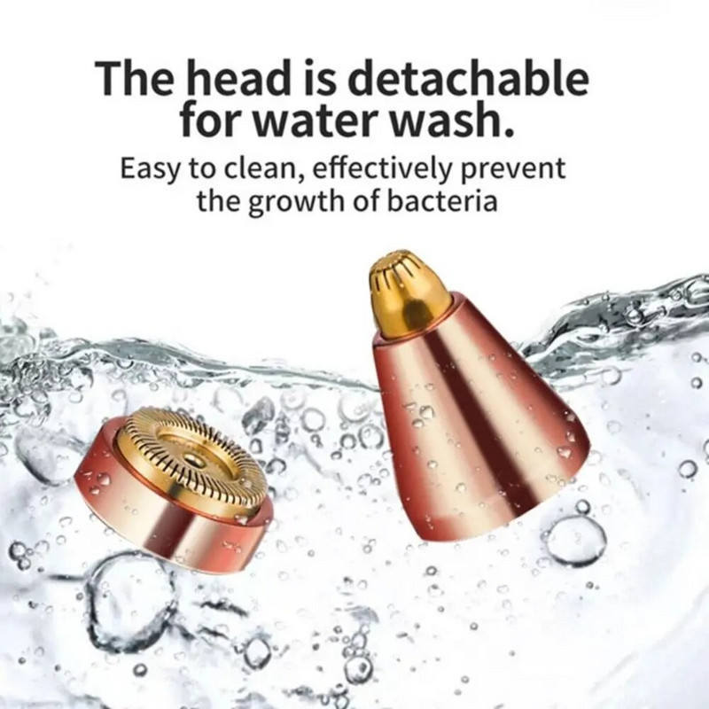 2 В 1 Препарат за премахване на косми по лицето за жени Тример за вежди Безболезнена преносима дамска самобръсначка с LED светлина за прасковен мъх/устни/брадичка/подмишници