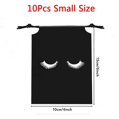 10 бр. Чанти за съхранение на мигли за последваща грижа с шнур Водоустойчиви EVA пластмасови опаковъчни чанти за пътуване Преносима козметична торбичка за грим