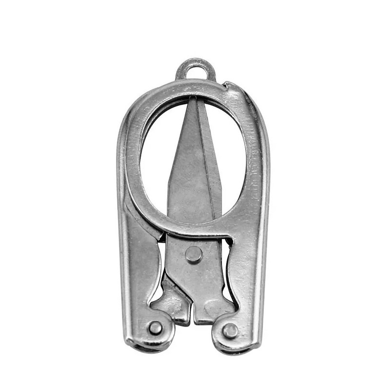 1PC Мини много джобни сгъваеми ножици от неръждаема стомана Творчески преносими вежди Изрязване на лицето Изрязване Маникюр Грим Инструмент за красота