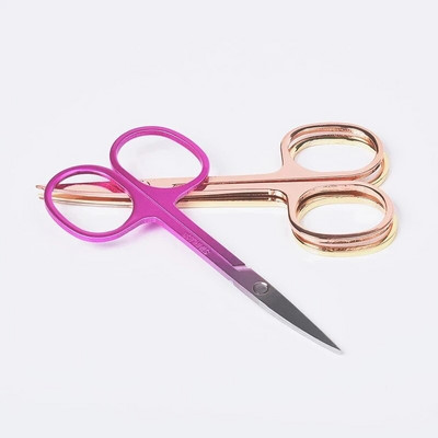1pc Stainless Steel Scissor Nail Cuticle Tool Eyebrow Nose Hair Scissors Cutter Manicure Facial Trimming Tweezer Makeup Tool