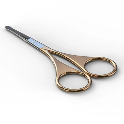 Кръгла глава Мини преносим извити мустаци Нос Ухо Премахване на косми Ножица Маникюр Подстригване на лицето Пинсета Грим Инструмент за красота