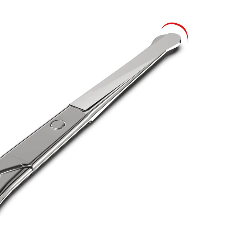 Кръгла глава Мини преносим извити мустаци Нос Ухо Премахване на косми Ножица Маникюр Подстригване на лицето Пинсета Грим Инструмент за красота