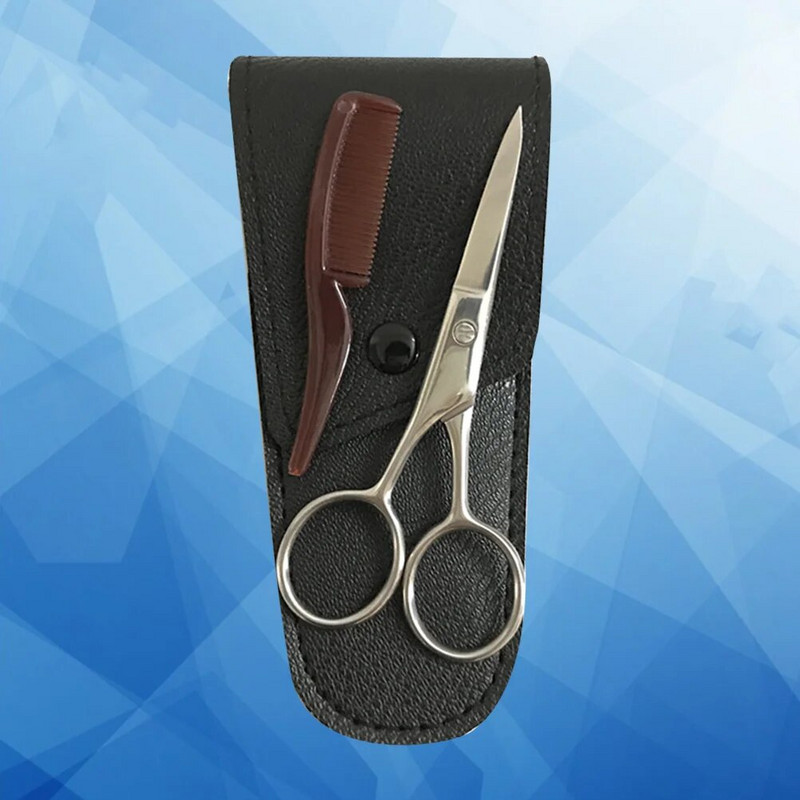 1 комплект Ножица за вежди Мустаци Тример за вежди Аксесоар за грижа за срязване от неръждаема стомана