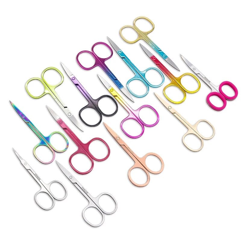 1Pcs Ножици от неръждаема стомана Инструменти за грим Art Trims Аксесоари за нокти Модни малки ножици за вежди за инструмент за маникюр