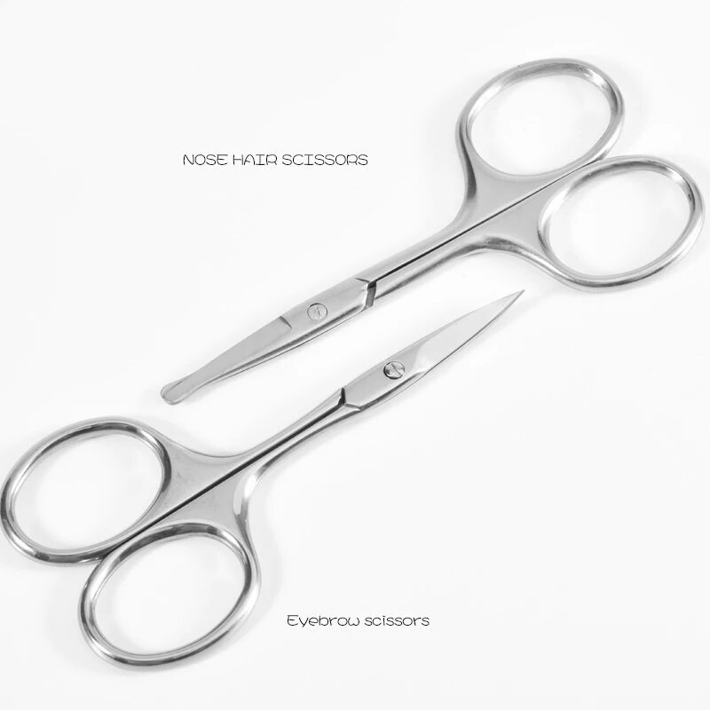 Извито острие Ножица за нокти Маникюр Средство за премахване на кожички Кръгъл Професионален нос Вежди Брада Тример за мигли Подстригване