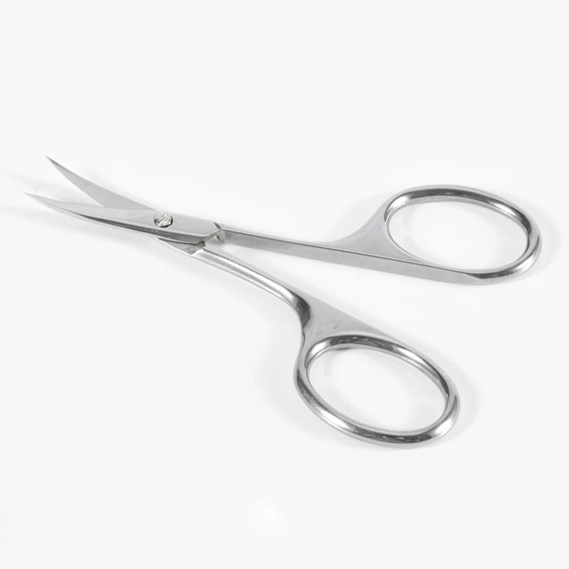 Извито острие Ножица за нокти Маникюр Средство за премахване на кожички Кръгъл Професионален нос Вежди Брада Тример за мигли Подстригване