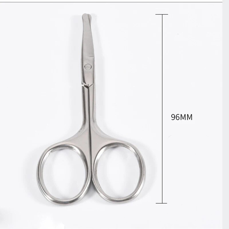 Извито острие Ножица за нокти Маникюр Средство за премахване на кожички Кръгъл Професионален нос Вежди Брада Тример за мигли Подстригване