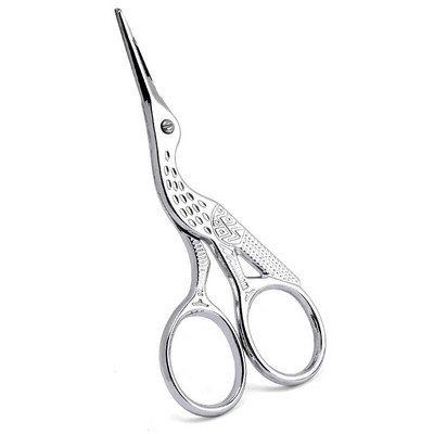 Нови инструменти за нокти от неръждаема стомана Ножици за вежди Нос Лента за мигли Ножици Щъркел Ножици Тример за коса на лицето Инструмент за грим