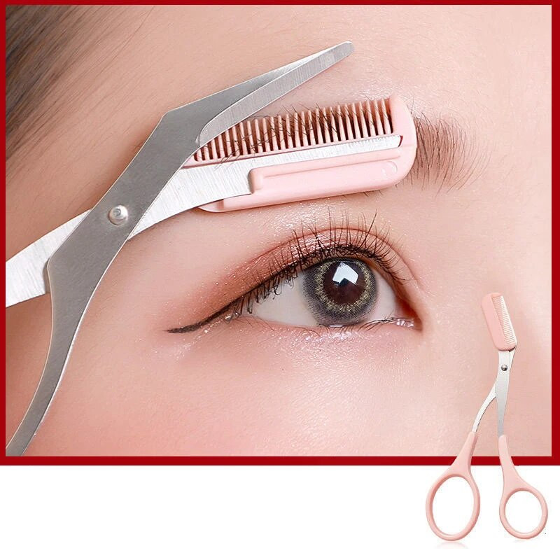 Нож за подстригване на вежди Безопасни ножици против надраскване Инструмент за бръснене на вежди за мъже и жени Комплект инструменти за красота за начинаещи Бръснач за вежди