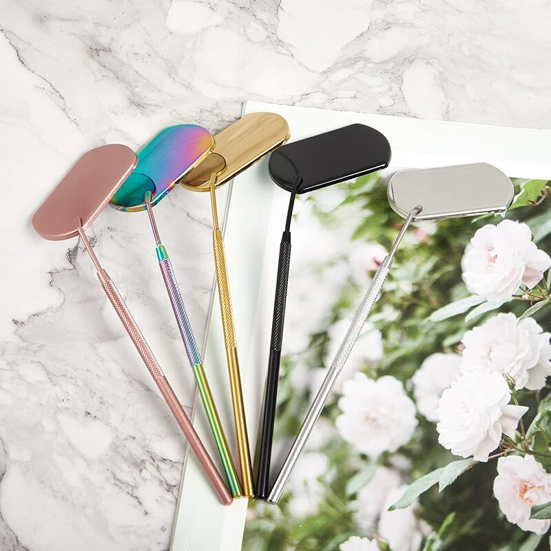 1 бр. Присаждане на удължаване на миглите Огледало за проверка Материал от неръждаема стомана Доставчик на ръчни инструменти за грим