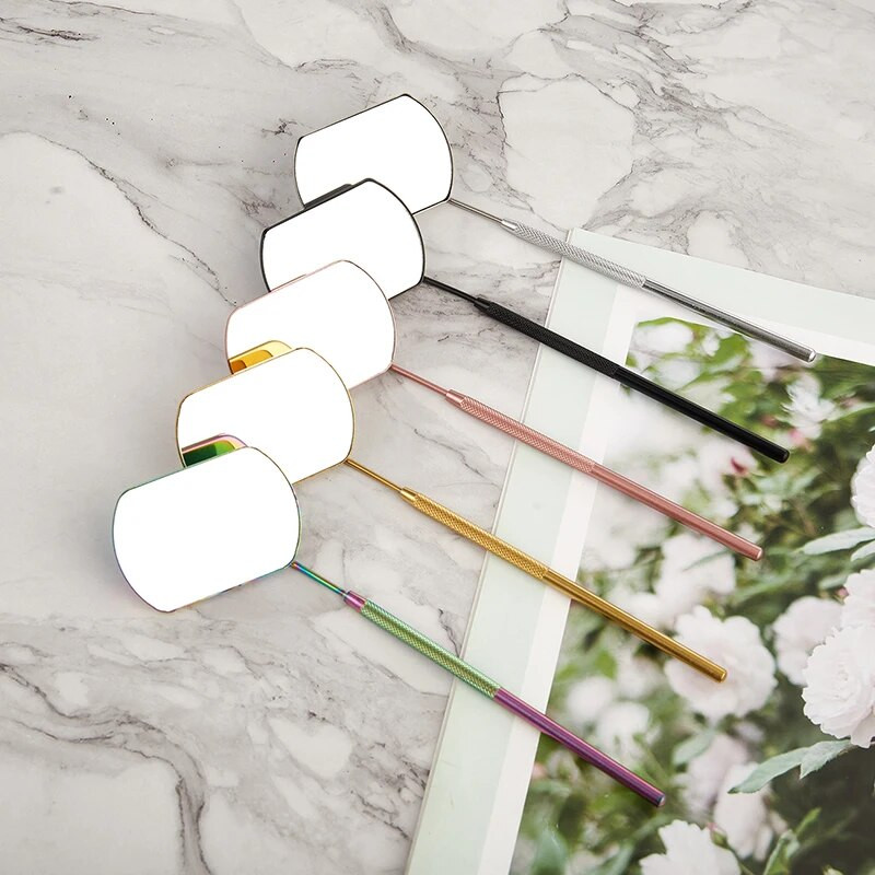 1 бр. Присаждане на удължаване на миглите Огледало за проверка Материал от неръждаема стомана Доставчик на ръчни инструменти за грим