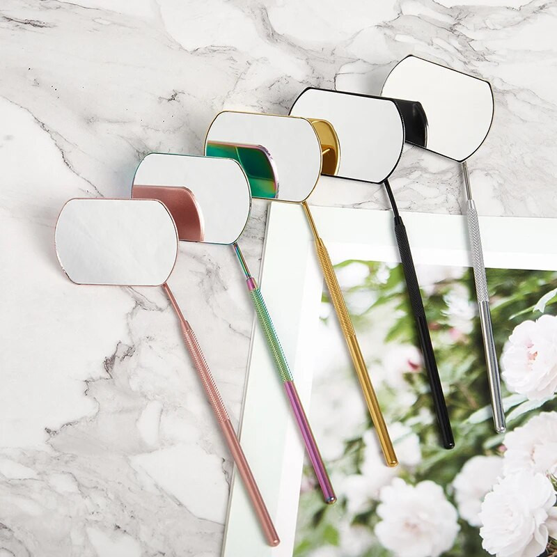 1 бр. Присаждане на удължаване на миглите Огледало за проверка Материал от неръждаема стомана Доставчик на ръчни инструменти за грим