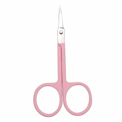 SAIANTTH ножици за гримиране на вежди Гумени пластмасови ножици за подстригване на вежди Извити остри инструменти за красота Неръждаема стомана