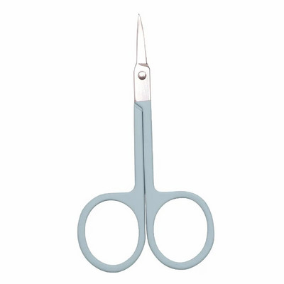 SAIANTTH ножици за гримиране на вежди Гумени пластмасови ножици за подстригване на вежди Извити остри инструменти за красота Неръждаема стомана