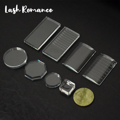 Glass Tile Eyelashes Extensions Supplies Make Up Tools Transparent Resuable High Quality Professional Makeup Tools
