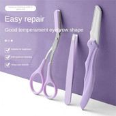 Комплект тримери за вежди Ножици с гребен Пинсети с щипка от неръждаема стомана Сгъваема самобръсначка за вежди Ножици за мигли Коса Инструменти за красота