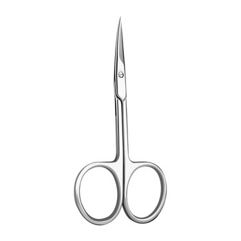 1 БР. Професионални ножици за подстригване - Ножици за вежди Извити ножици за маникюр и вежди от неръждаема стомана за лицево окосмяване