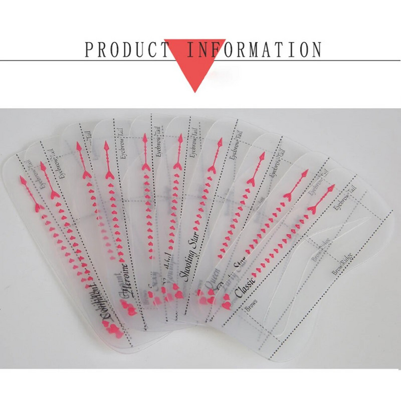 10 бр. Комплект шаблони за вежди за многократна употреба Ръководство за рисуване на вежди Оформяне на оформяне Шаблон за подстригване Карта Грим Печат за линията на веждите