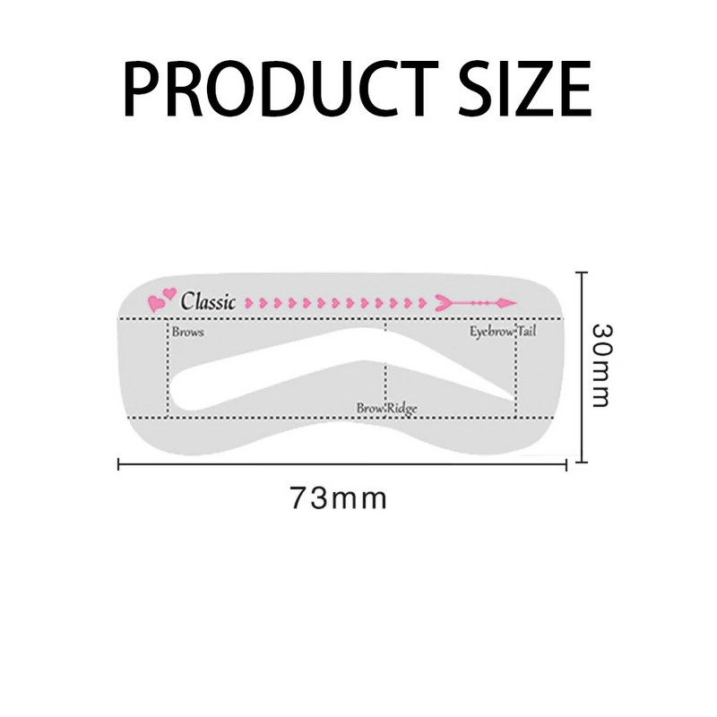 10 бр. Комплект шаблони за вежди за многократна употреба Ръководство за рисуване на вежди Оформяне на оформяне Шаблон за подстригване Карта Грим Печат за линията на веждите