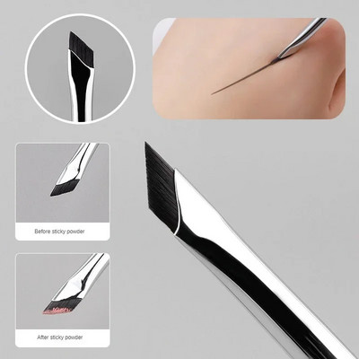 Upgrade Blade Eyeliner Brush Ultra Thin Fine Angle Плоска четка за вежди Liner Brow Place Четка за грим Четка за прецизни детайли
